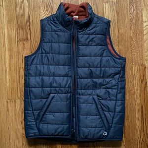 NWOT Boys Gap Reversible Vest Size Medium 8 Blue and Brown